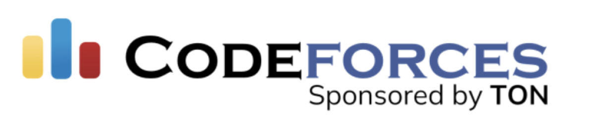 Codeforces logo, featuring colorful vertical bars and "Sponsored by TON".