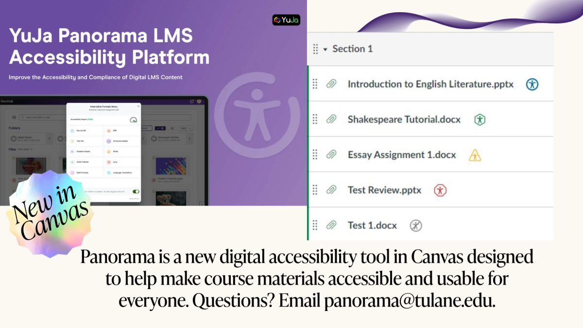 Graphic: LMS accessibility platform, displaying a tablet UI with scores and a course file list.