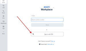 2. Users on the client will need to choose the "Sign in with SSO" option to login (See Below):